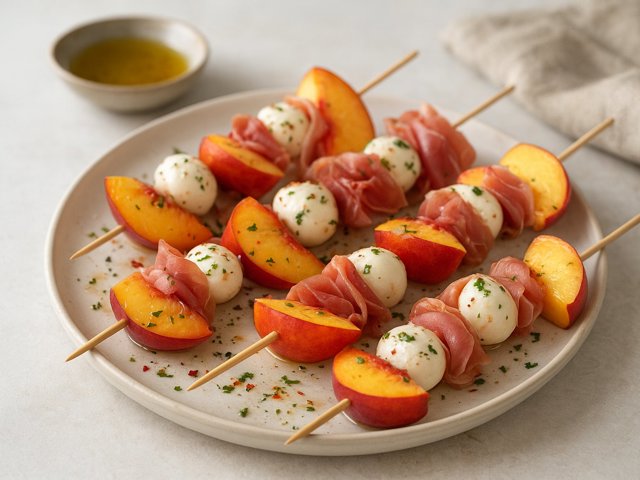 Peach & Prosciutto Skewers