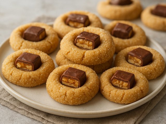 Peanut Butter & Candy Bar Thumbprints