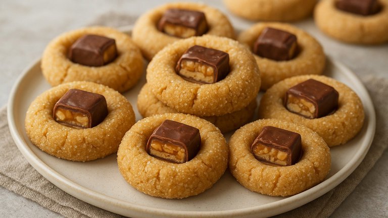 Peanut Butter & Candy Bar Thumbprints