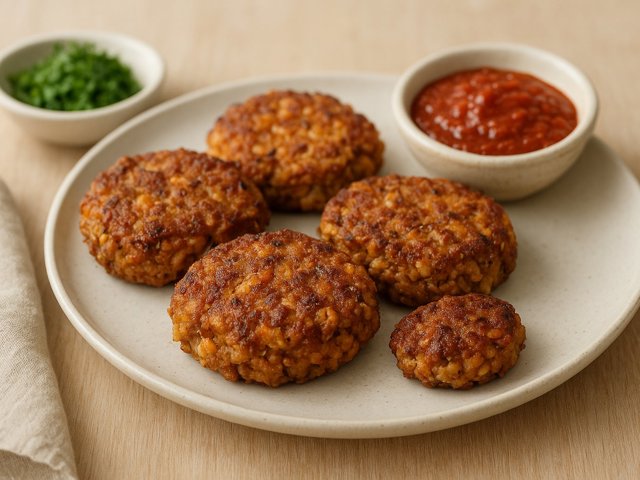 Pecan And Cheddar “Sausage” Patties