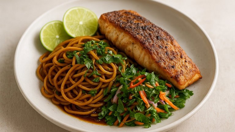 PHUKET SNAPPER WITH HOISIN NOODLES & HERB SALAD