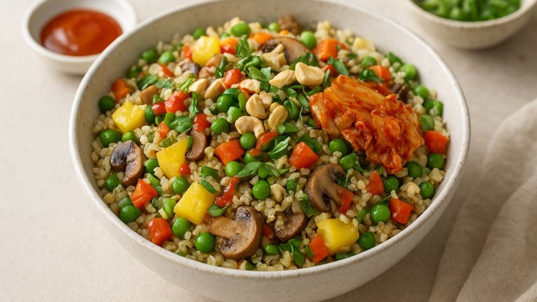 Pineapple Fried Cauliflower Rice Bowl