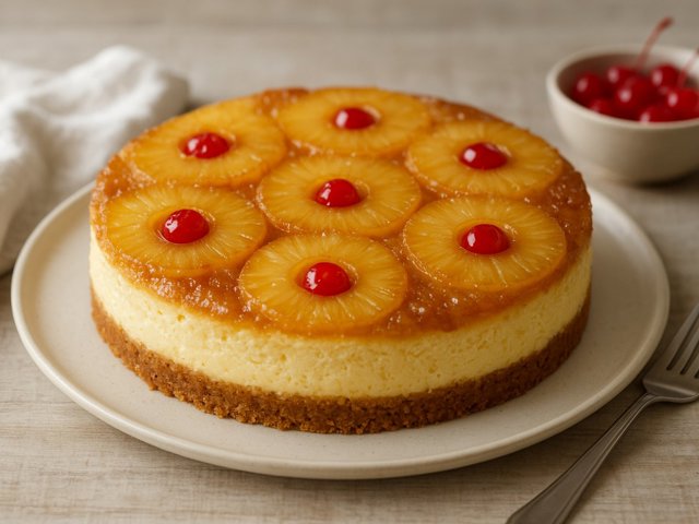 Pineapple Upside-Down Cheesecake