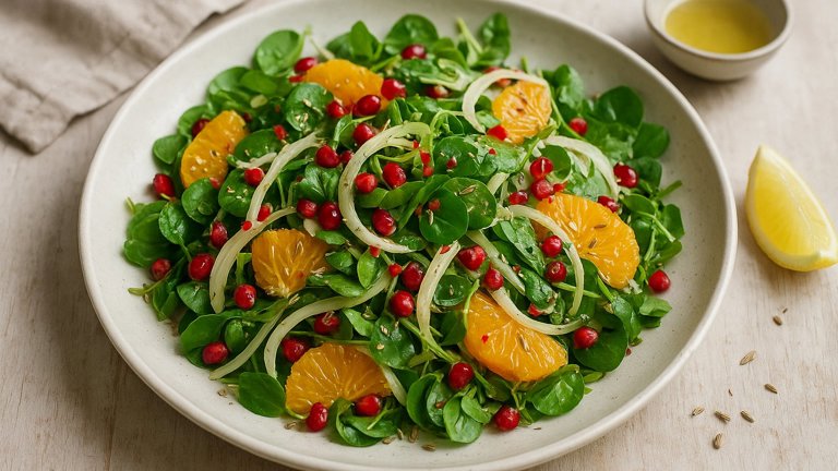 Pomegranate, Fennel, Orange & Watercress Salad