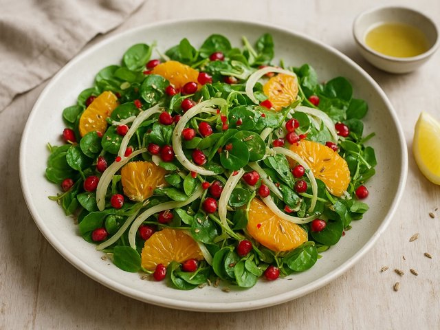 Pomegranate, Fennel, Orange & Watercress Salad