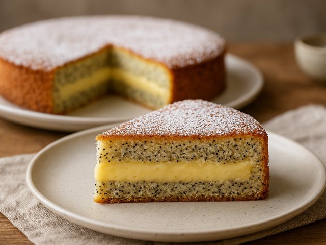 Poppy Seed Custard Cake Cockaigne