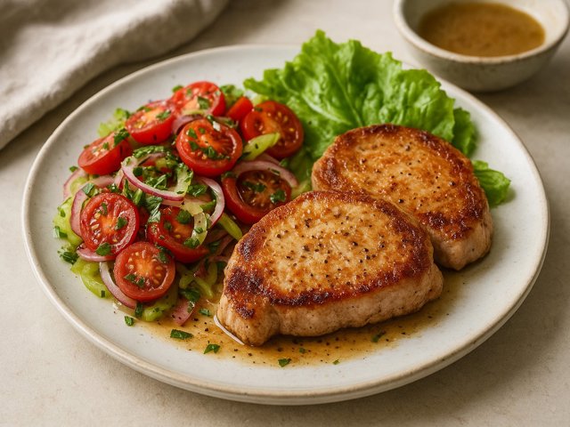 Pork Chops With Bloody Mary Tomato Salad