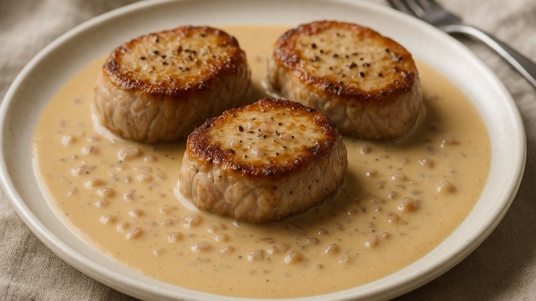 Pork Medallions With Shallot Cream Sauce