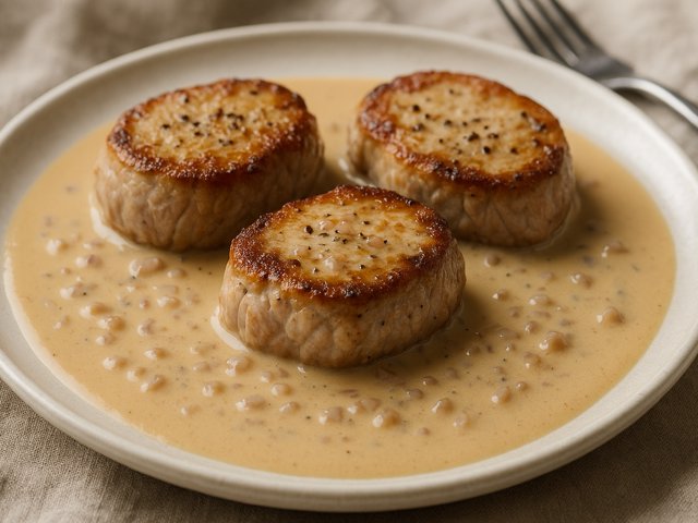 Pork Medallions With Shallot Cream Sauce