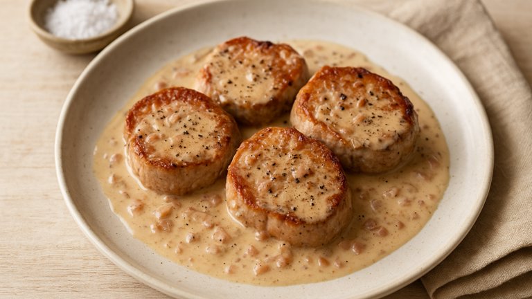 Pork Medallions With&nbsp;Shallot Cream Sauce&nbsp;