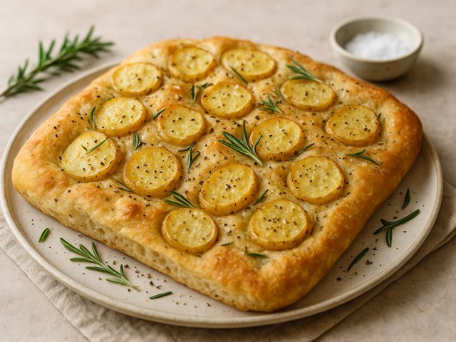 Potato, Rosemary And Cracked Pepper Focaccia