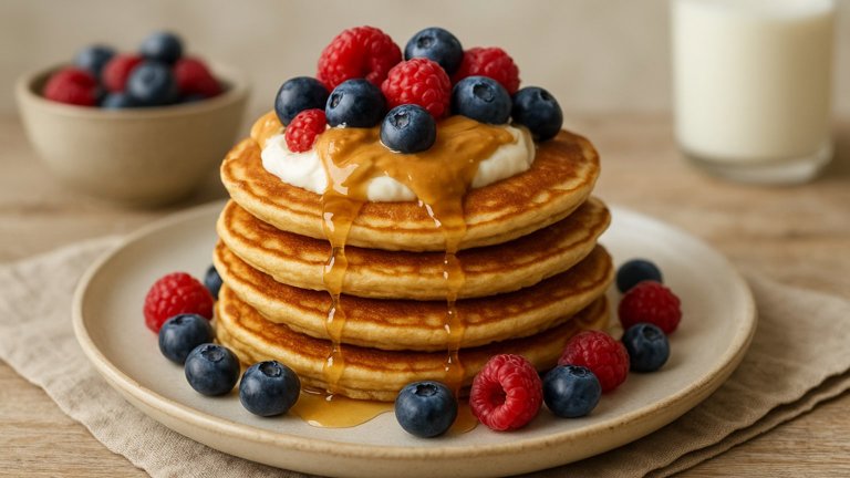 Power Breakfast — Banana Power Protein Pancake Stack