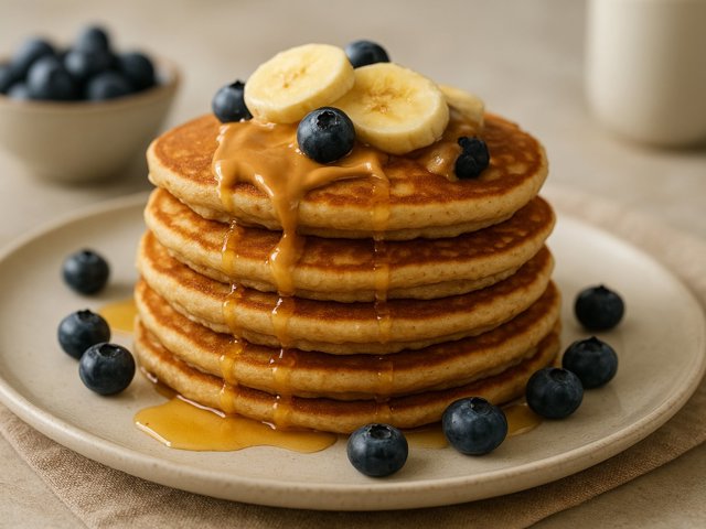 Power Breakfast — Banana Power Protein Pancake Stack
