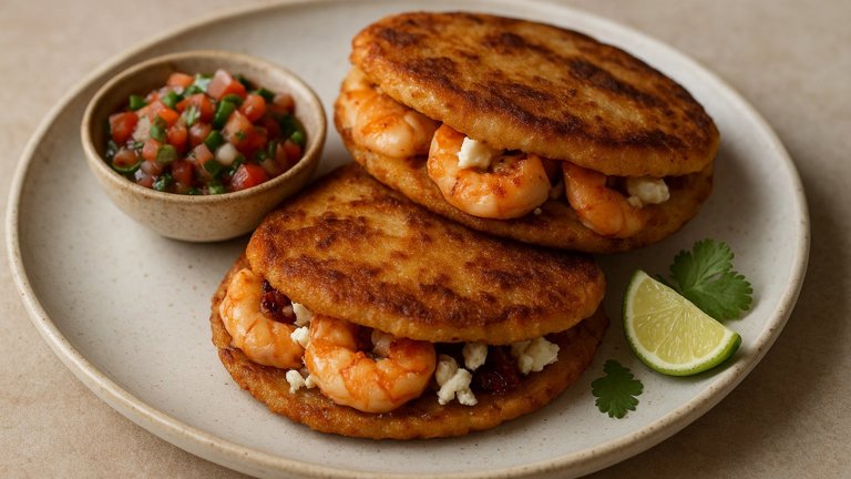 Prawn Tortas WITH Salsa Mexicana