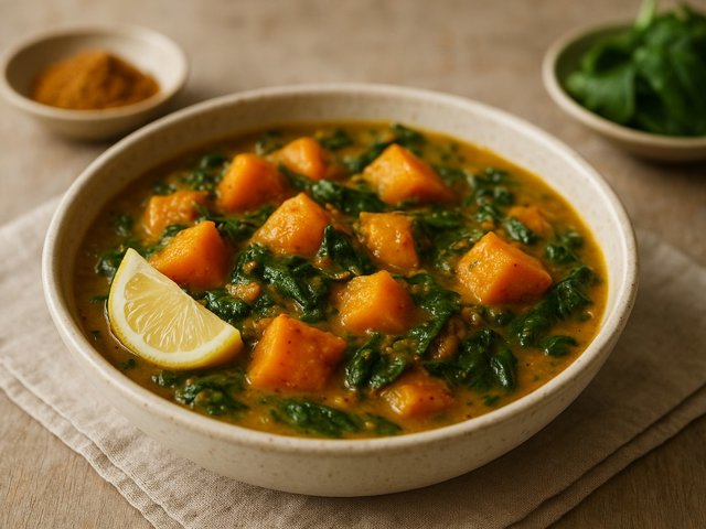 Pumpkin, Ginger & Spinach Curry