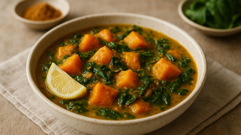 Pumpkin, Ginger & Spinach Curry