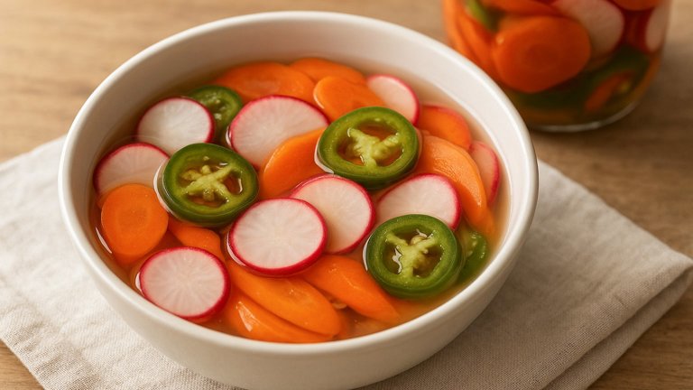 Quick Carrot, Radish, AND Jalapeño Pickles