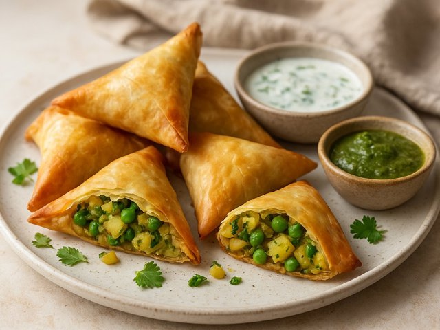 Quick Phyllo Samosas With Potatoes And Peas