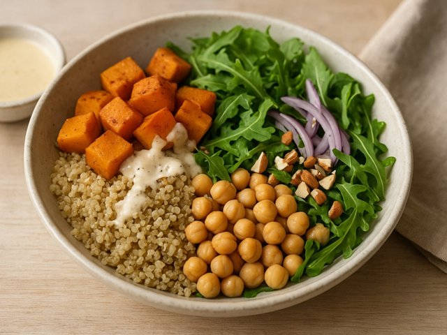 Quinoa & Pumpkin Bowl With Lemon-Tahini Dressing