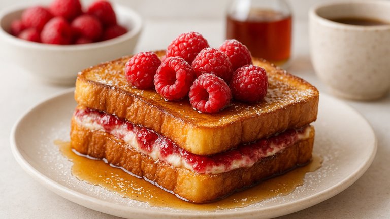Raspberry “Cheesecake” French Toast