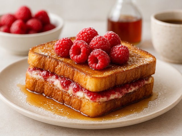 Raspberry “Cheesecake” French Toast
