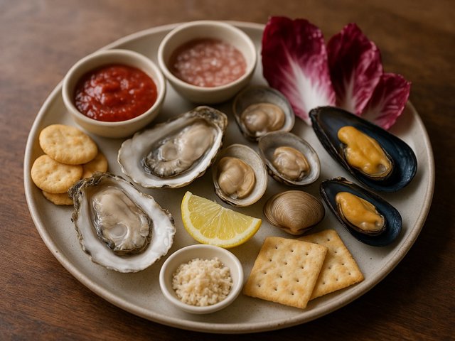 Raw Shellfish On The Half Shell