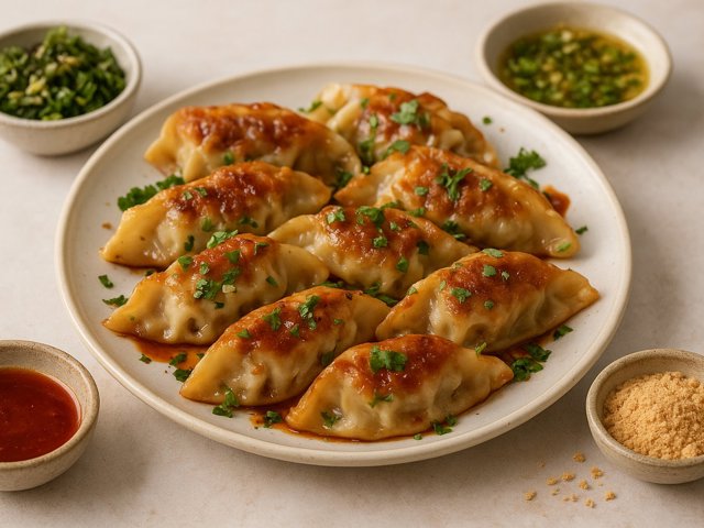 Red-Braised Pork Belly Pot Stickers