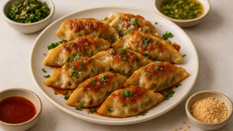 Red-Braised Pork Belly Pot Stickers