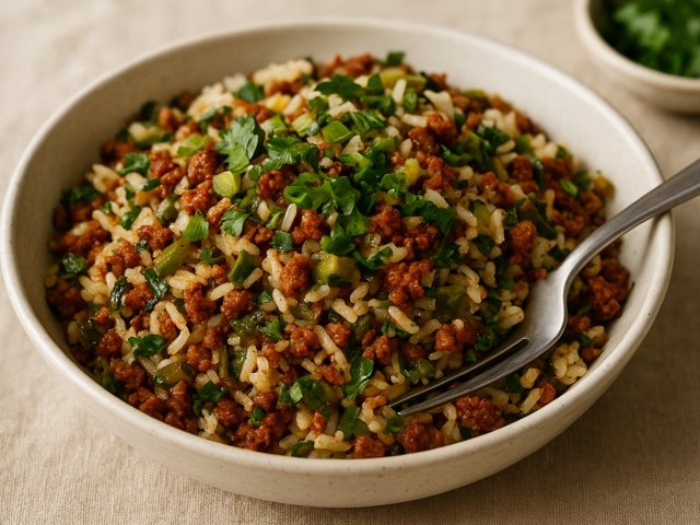 Rice Dressing With Chorizo And Chiles