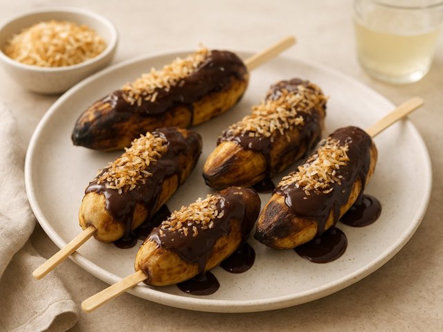 Roasted Banana–coconut Pops