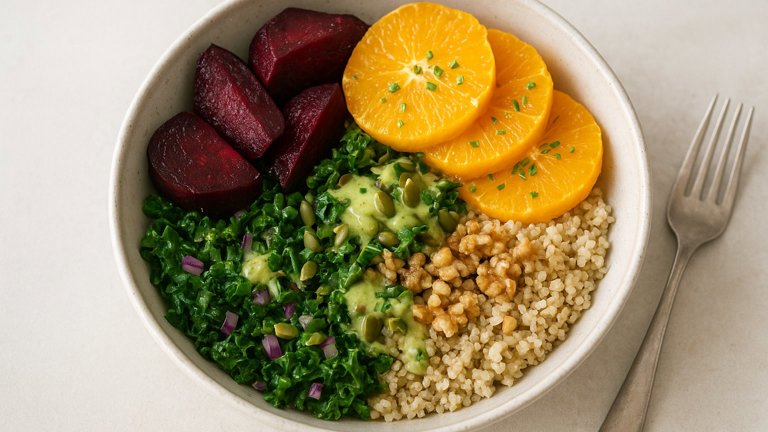 Roasted Beet & Orange Bowl With Pistachio-Lemon Dressing