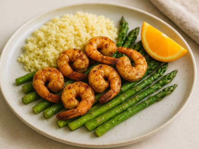 Roasted Cumin Shrimp and Asparagus