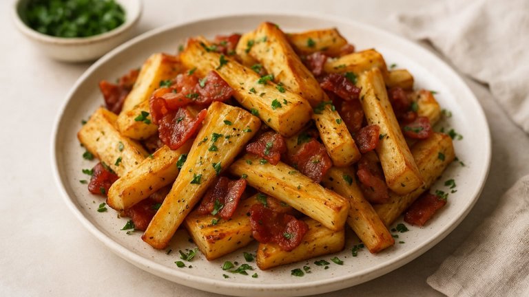 Roasted Parsnips With Bacon