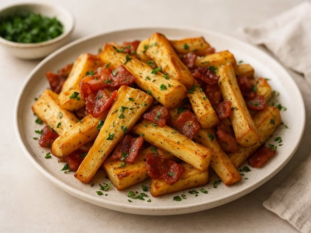 Roasted Parsnips With Bacon
