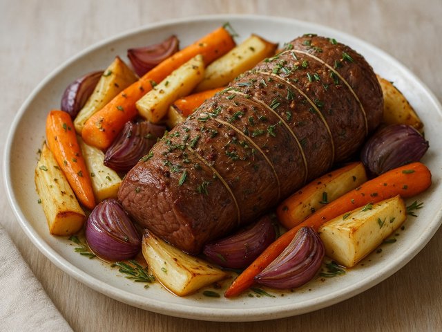 Rosemary Beef Tenderloin With Root Vegetables