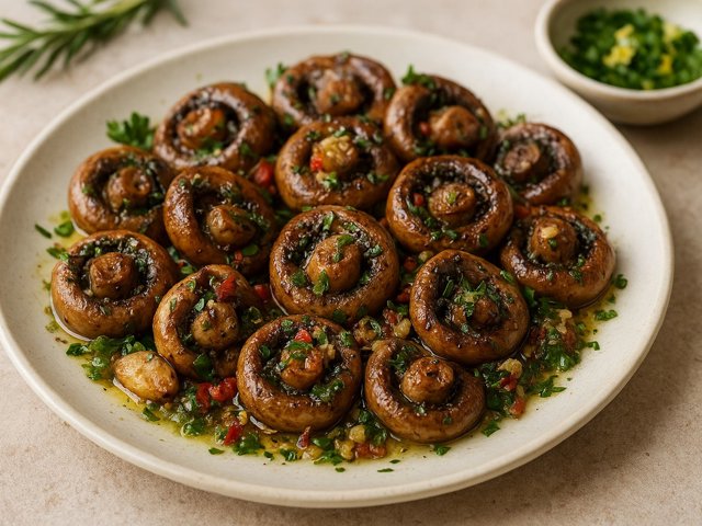 Rosemary-Roasted Mushrooms With Garlic-Anchovy Butter