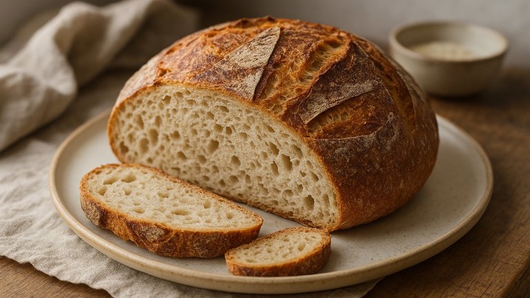 Rustic No-Knead Sourdough Bread