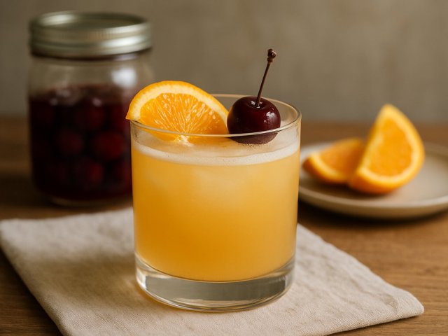 RYE Whiskey Sours WITH Homemade Cocktail Cherries