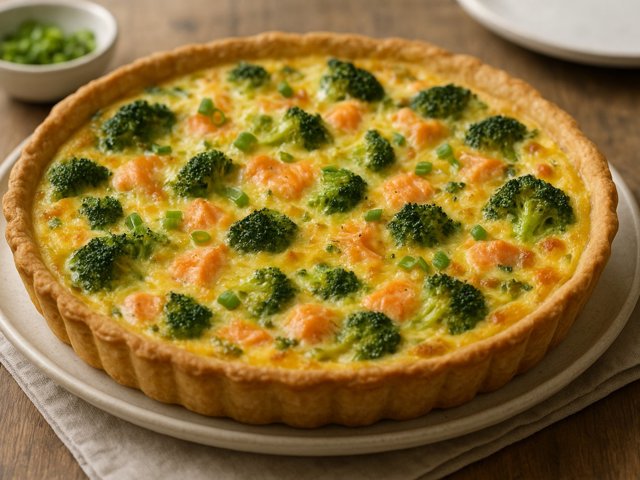 Salmon And Broccoli Quiche