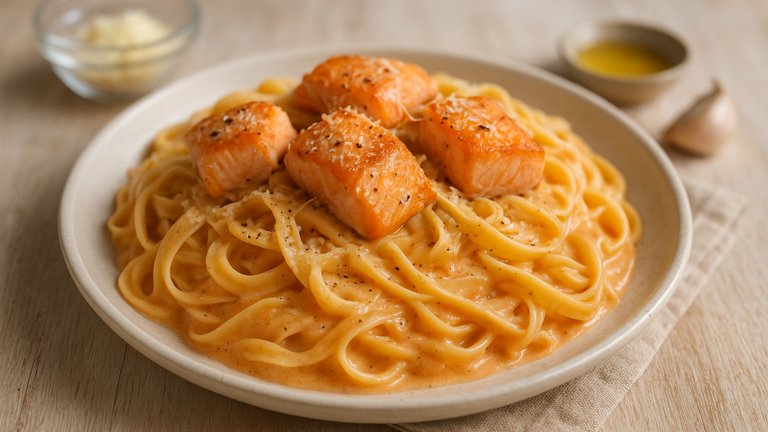 Salmon Fettuccine