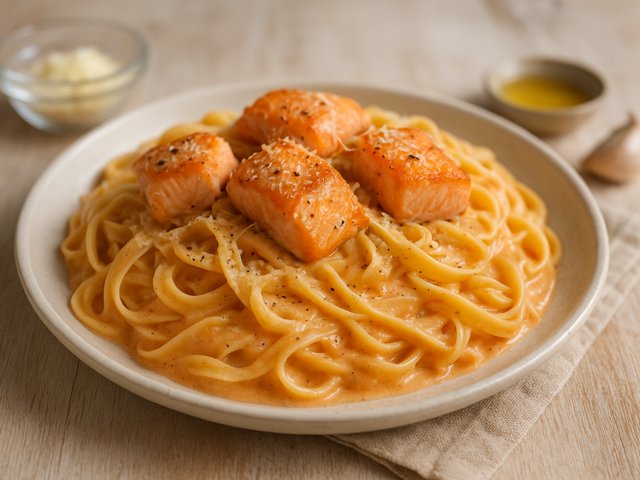 Salmon Fettuccine