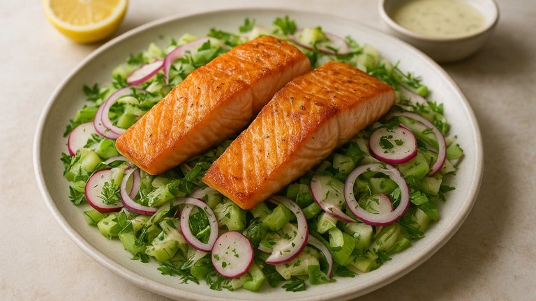 Salmon Salad With Lemon Dressing