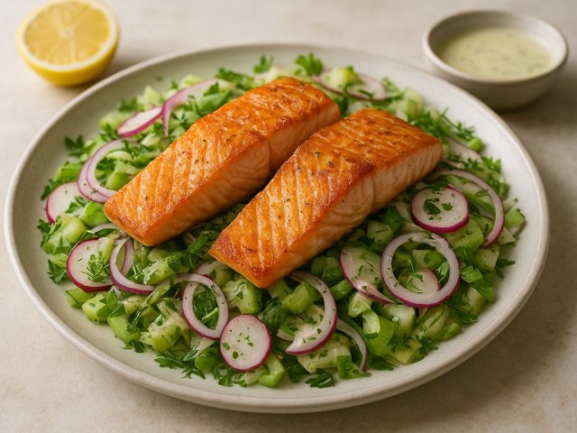Salmon Salad With Lemon Dressing