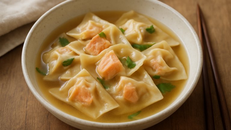 Salmon wonton