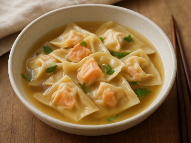 Salmon wonton