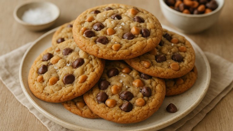 Salted Caramel And Chocolate Chip Cookies