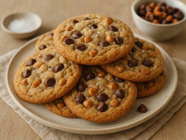 Salted Caramel And Chocolate Chip Cookies