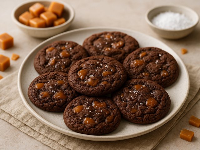 Salted Chocolate Caramel Cookies