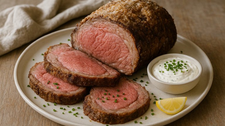 Salt-Jacket Prime RIB WITH Horseradish Crème Fraîche