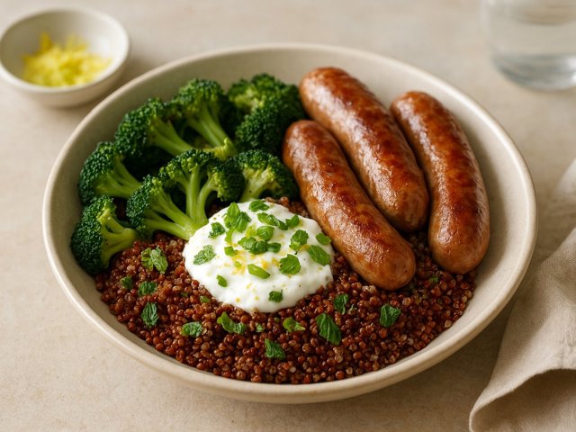 Sausage And Broccoli Quinoa Bowl